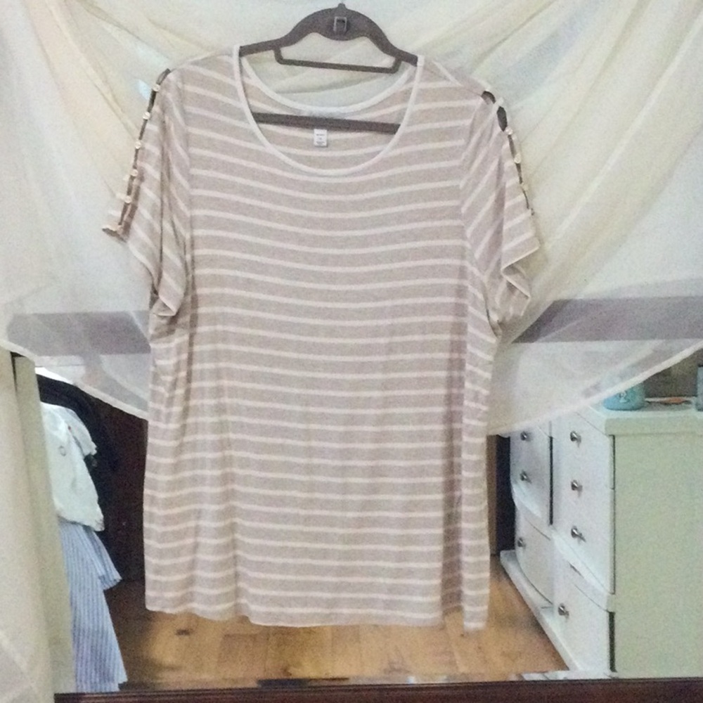 Striped Beige Women's Top